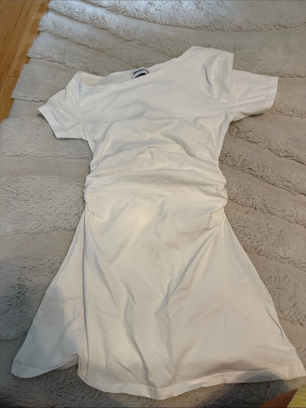 Princess Polly White Short-Sleeve Ruched Waist Dress